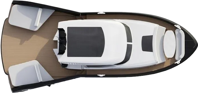 Top view of the Bekkers Beachclub 40 with hardtop