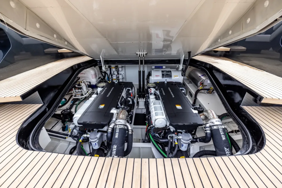 Twin Volvo Penta IPS600 engine room