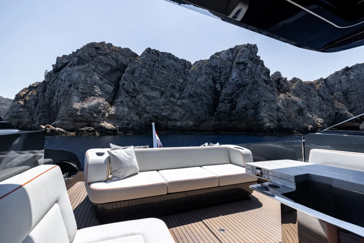 Aft lounge at anchor