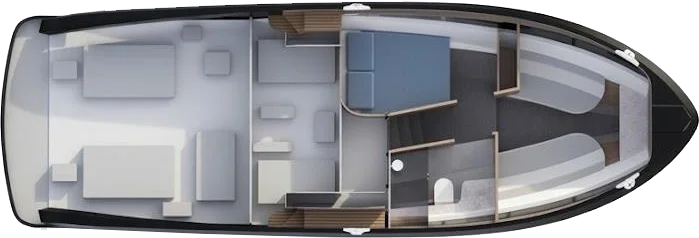 Interior layout of the Beachclub 40: one bedroom and one bathroom