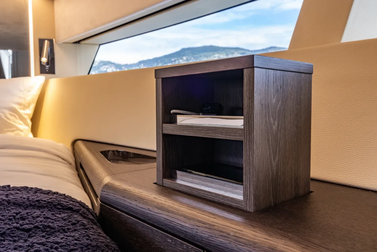 Oak nightstand with wireless charging