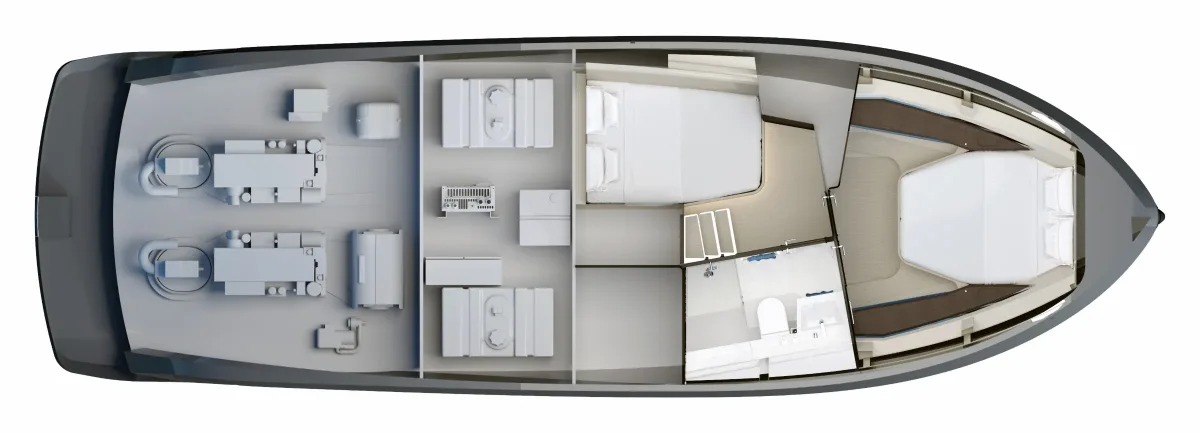 Lower deck layout of the AZUR 45