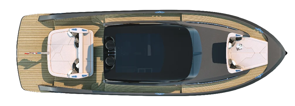 Top view of the AZUR 45HT with hardtop